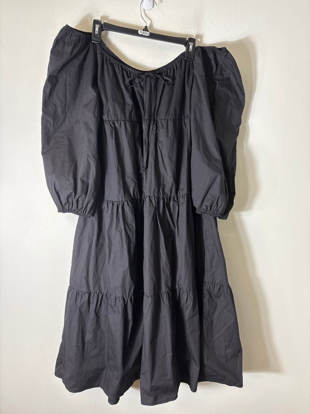 HYFVE Black Off The Shoulder Long Sleeve Midi Dress Sz L